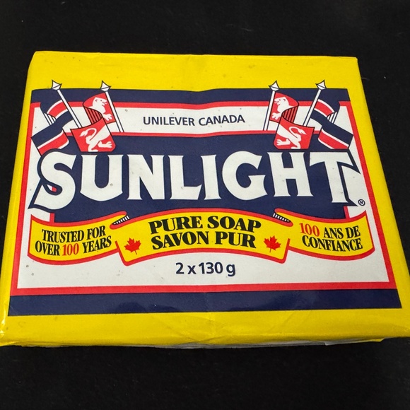 Sunlight Unilever Pure Soap Laundry Detergent Hand Washing Bar 2 x 130g - Picture 1 of 2